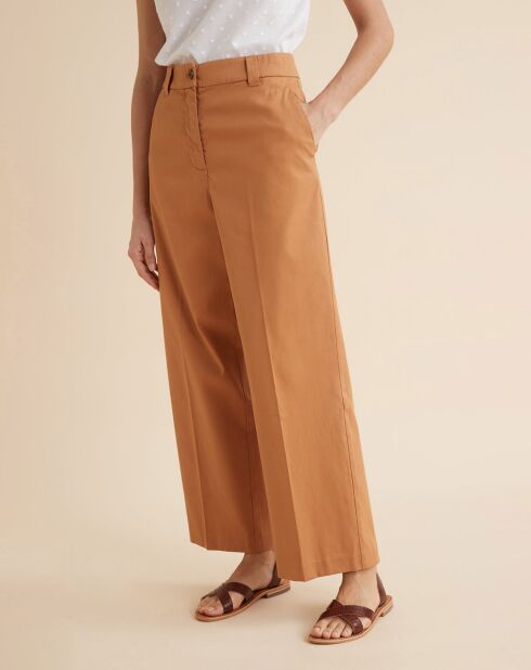 Pantalon large marron clair
